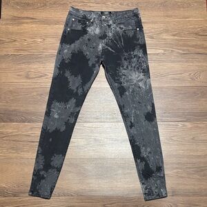 Kollar Black Gray Acid Wash Skinny Jeans 36 Streetwear